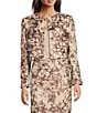 Marchesa Muse by Marchesa Coordinating Aspen Foil Tweed Button Front Jacket, Color:Vanilla Walnut - Image 1