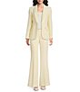 Muse by Marchesa Daphne Stretch Crepe Notch Lapel Collar Neck Long Sleeve One Button Blazer - Image 3