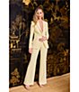 Muse by Marchesa Daphne Stretch Crepe Notch Lapel Collar Neck Long Sleeve One Button Blazer - Image 5