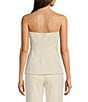 Marchesa Muse by Marchesa Flora Stretch Crepe Applique Strapless Button-Up Vest, Color:Ivory - Image 2