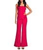 Marchesa Muse by Marchesa Flora Stretch Crepe Applique Strapless Button-Up Vest, Color:Cerise - Image 4