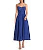 Marchesa Muse by Marchesa Hydrangea A-Line Sweetheart Neckline Linen Blend Dress, Color:Agean - Image 1