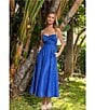 Marchesa Muse by Marchesa Hydrangea A-Line Sweetheart Neckline Linen Blend Dress, Color:Agean - Image 4