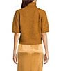 Marchesa Muse by Marchesa Idra Beaded Short Sleeve Turtleneck Knit Sweater, Color:Mustard - Image 2