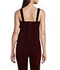 Marchesa Muse by Marchesa Laurel Velvet Applique Sleeveless Button Up Coordinating Vest, Color:Garnet - Image 2