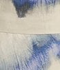 Marchesa Muse by Marchesa Ren Dye Print Two Piece Linen One Shoulder Top & Skirt Set, Color:Blue Dye - Image 3