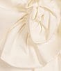 Marchesa Muse by Marchesa Stretch Mikado 3D Rosette Running Side Ruffle Straight Neck Spaghetti Strap Fit and Flare Gown, Color:Vanilla - Image 3
