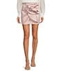 Marchesa Muse by Marchesa Stretch Mikado Rosette Pencil Mini Skirt, Color:Lilac - Image 1