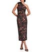 Muse by Marchesa Tulip One Shoulder Stretch Crepe Column Midi Dress - Image 1