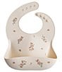 Color:Pink Flower - Image 1 - Pink Flower Print Silicone Baby Bib