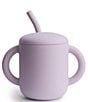 Mushie Silicone Training Cup + Straw, Color:Lilac - Image 1