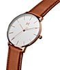 Color:Light Brown - Image 2 - Legacy Slim Eagle Tan Leather Watch