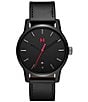 Color:Black - Image 1 - Men's Classic II Analog Black Leather Strap Watch