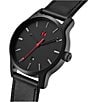 Color:Black - Image 3 - Men's Classic II Analog Black Leather Strap Watch