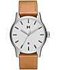 Color:Tan - Image 1 - Men's Classic II White Dial Analog Tan Leather Strap Watch