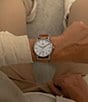 Color:Tan - Image 4 - Men's Classic II White Dial Analog Tan Leather Strap Watch