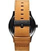 Color:Tan/Black - Image 2 - Men's Classic Tan Leather Quartz Analog Watch
