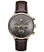 Color:Brown - Image 1 - Men's Legacy Collection Quartz Chronograph Brown Leather Strap Watch