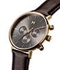 Color:Brown - Image 3 - Men's Legacy Collection Quartz Chronograph Brown Leather Strap Watch