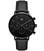Color:Black - Image 1 - Men's Legacy Collection Solar Quartz Chronograph Black Leather Strap Watch