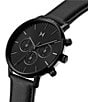 Color:Black - Image 2 - Men's Legacy Collection Solar Quartz Chronograph Black Leather Strap Watch