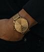 Color:Gold - Image 4 - Men's Legacy Slim Analog Gold Mesh Bracelet Watch