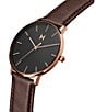 Color:Brown - Image 2 - Men's Legacy Slim Grizzly Brown Leather Strap Watch