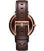 Color:Brown - Image 3 - Men's Legacy Slim Grizzly Brown Leather Strap Watch