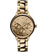 Color:Gold - Image 1 - Women's Reina Chronograph Gold Stainless Steel Bracelet Watch