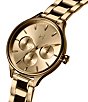 Color:Gold - Image 2 - Women's Reina Chronograph Gold Stainless Steel Bracelet Watch