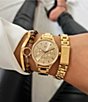Color:Gold - Image 4 - Women's Reina Chronograph Gold Stainless Steel Bracelet Watch