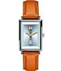 Color:Tan - Image 1 - Women's Signature Square Analog Tan Leather Strap Watch