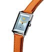 Color:Tan - Image 2 - Women's Signature Square Analog Tan Leather Strap Watch