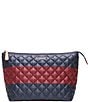 MZ Wallace Rugby Stripe Zoey Large Zip Cosmetic Pouch - Image 1