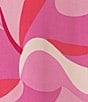 Color:Berry Blush - Image 3 - N by Natori 3/4 Sleeve V-Neck Top & Pant Challis Abstract Print Pajama Set