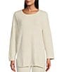Color:Opal - Image 1 - N by Natori Aura Heather Long Sleeve Scoop Neck Coordinating Sweater