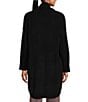 Color:Black - Image 2 - N by Natori Aura-Solid Ribbed Long Sleeve Cardigan