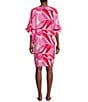 Color:Berry Blush - Image 2 - N by Natori Challis Abstract Print Short Sleeve V-Neck Sleepshirt