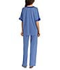Color:Azure - Image 2 - N by Natori Congo Jersey Coordinating Pajama Set