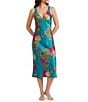N by Natori Crysanthe Print Sleeveless Satin Coordinating Slip Dress - Image 1