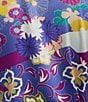 Natori N by Natori Deco Satin Patchwork Floral Print Long Sleeve Shawl Collar Coordinating Robe, Color:Magenta - Image 3