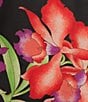 Color:Black Multi - Image 5 - N by Natori Floral Satin 3/4 Sleeve Split V-Neck Coordinating Pajama Set
