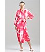 N by Natori Floria Floral Print Long Sleeve Shawl Collar Satin Coordinating Robe - Image 4