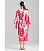 N by Natori Floria Floral Print Long Sleeve Shawl Collar Satin Coordinating Robe - Image 5