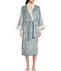 Color:Spruce - Image 1 - Frosted Cashmere Fleece Long Sleeve Shawl Collar Robe