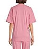 Natori N by Natori Knit Short Sleeve Mandarin Collar Coordinating Lounge Top, Color:Aurora - Image 2
