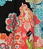 Color:Black Multi - Image 5 - N By Natori Knit Short Sleeve Mandarin Collar Cropped Pajama Set
