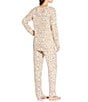 Natori N By Natori Leopard Print Long Sleeve V-Neck Sweater Knit Coordinating Lounge Set, Color:Mink - Image 2