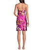 Natori N by Natori Sakura Sleeveless Scoop Neck Satin Floral Print Coordinating Chemise, Color:Magenta - Image 2