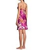 Natori N by Natori Sakura Sleeveless Scoop Neck Satin Floral Print Coordinating Chemise, Color:Magenta - Image 4